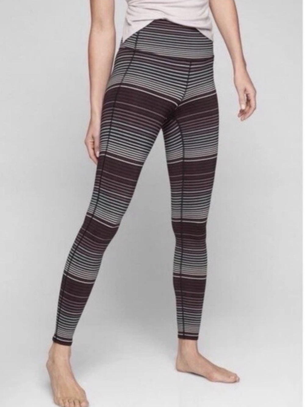 ATHLETA Chaturanga Expanse Stripe Colorblock High Rise Leggings - Women's XS